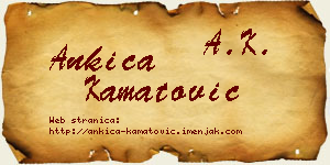 Ankica Kamatović vizit kartica